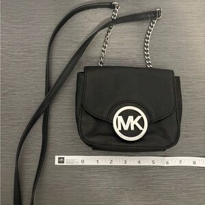 Michael Kors Black Fulton Pebbled Leather Crossbody bag